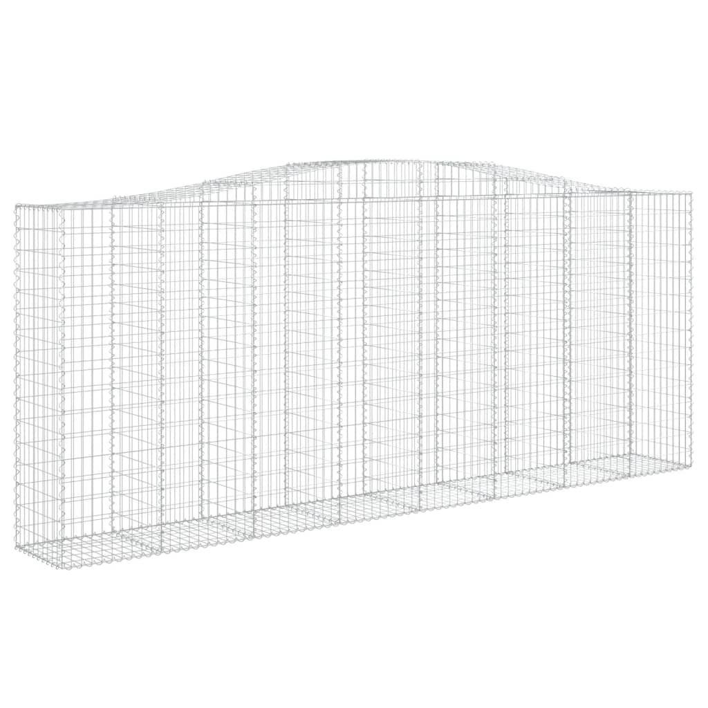 vidaXL Blumentopf Gabione mit Hochbogen 400x50x160/180 cm Verzinktes Eisen (1 St)