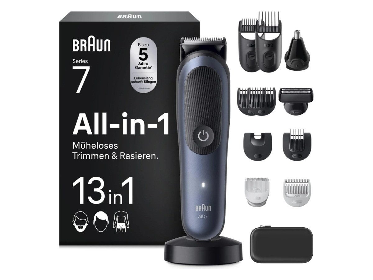 Braun Multifunktionstrimmer All-in-One Series 7 AIO7565, 13-in-1, Blau