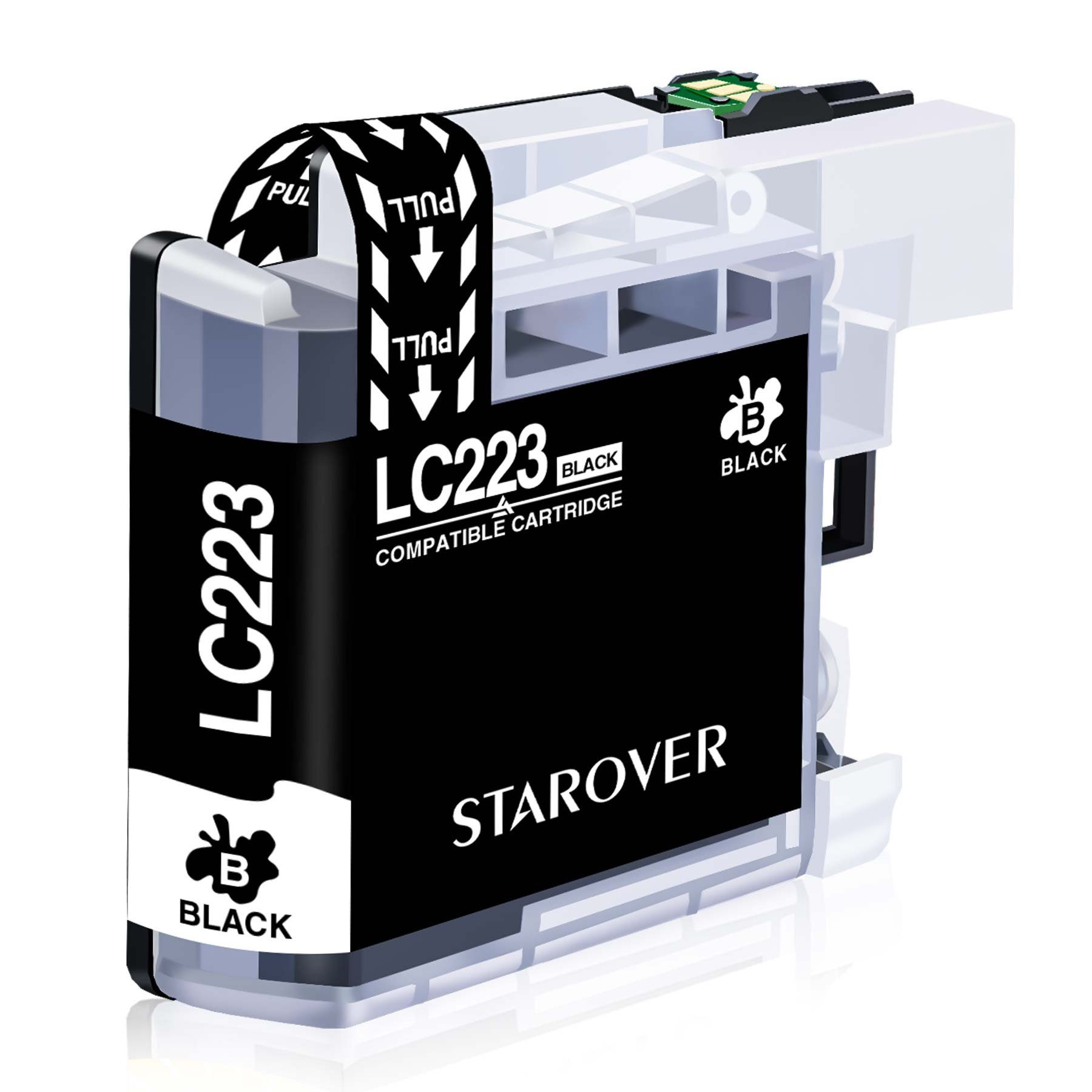 STAROVER 1x Schwarz für Brother LC223 223 XL MFC-J5320DW J480DW J4420DW Tintenpatrone (DCP-J4120DW DCP-J562DW)