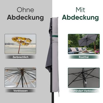 Sekey Sonnenschirm-Schutzhülle Schutzhülle Sonnenschirm Abdeckhaube Plane Ampelschirm L XL XXL XXXL, 136 x 27,5/35,5 cm für Ø 200 cm / Ø 240 cm / 200 x 150 cm Balkonschirm