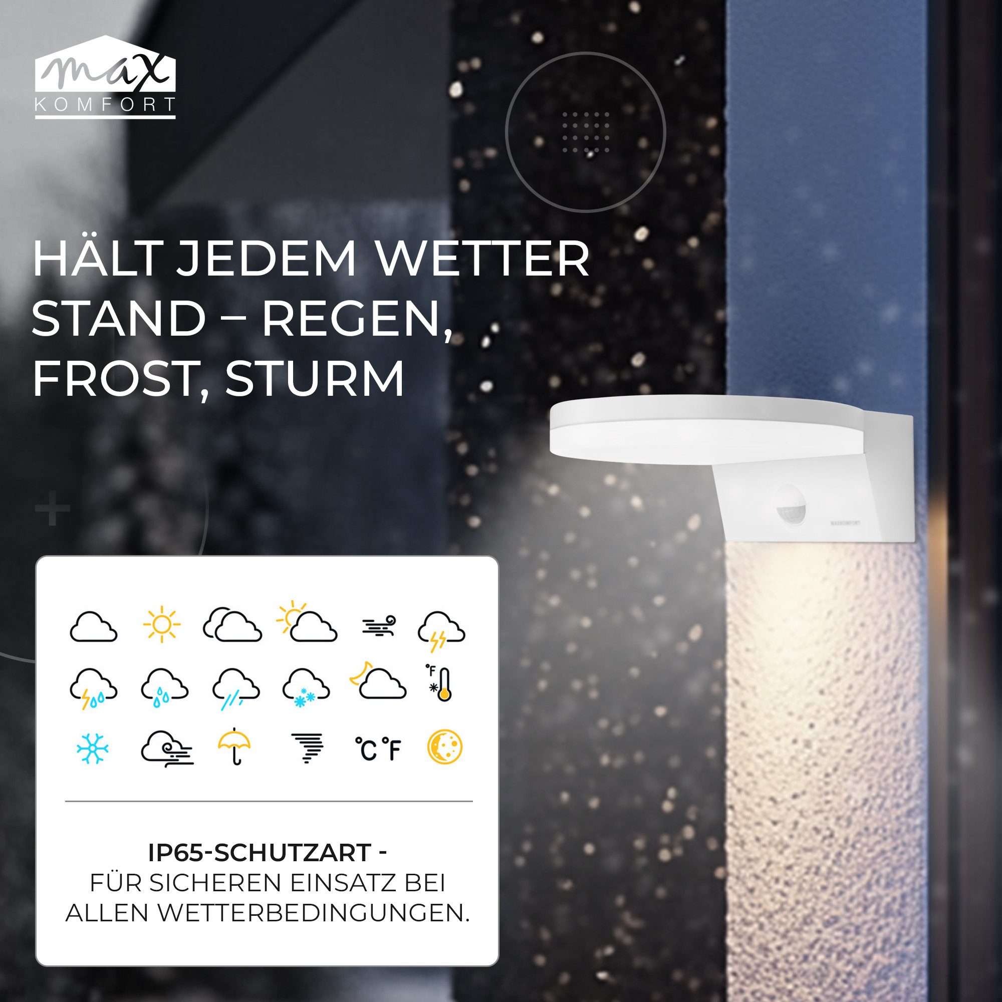 Maxkomfort Außen-Wandleuchte ZIRKON, LED fest integriert, günstig online kaufen