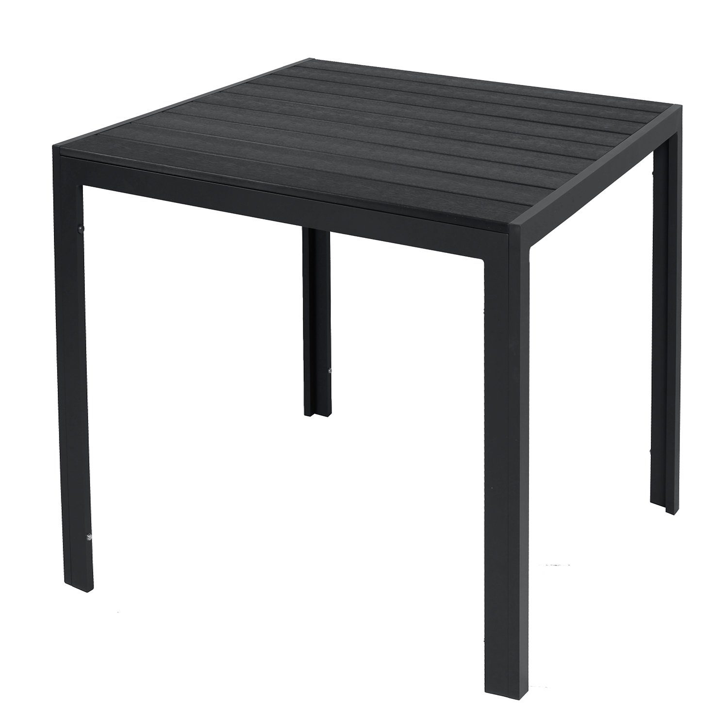 / anthrazit Aluminium Non-Wood Küchentisch Gartentisch schwarz INDA-Exclusiv 80x80cm