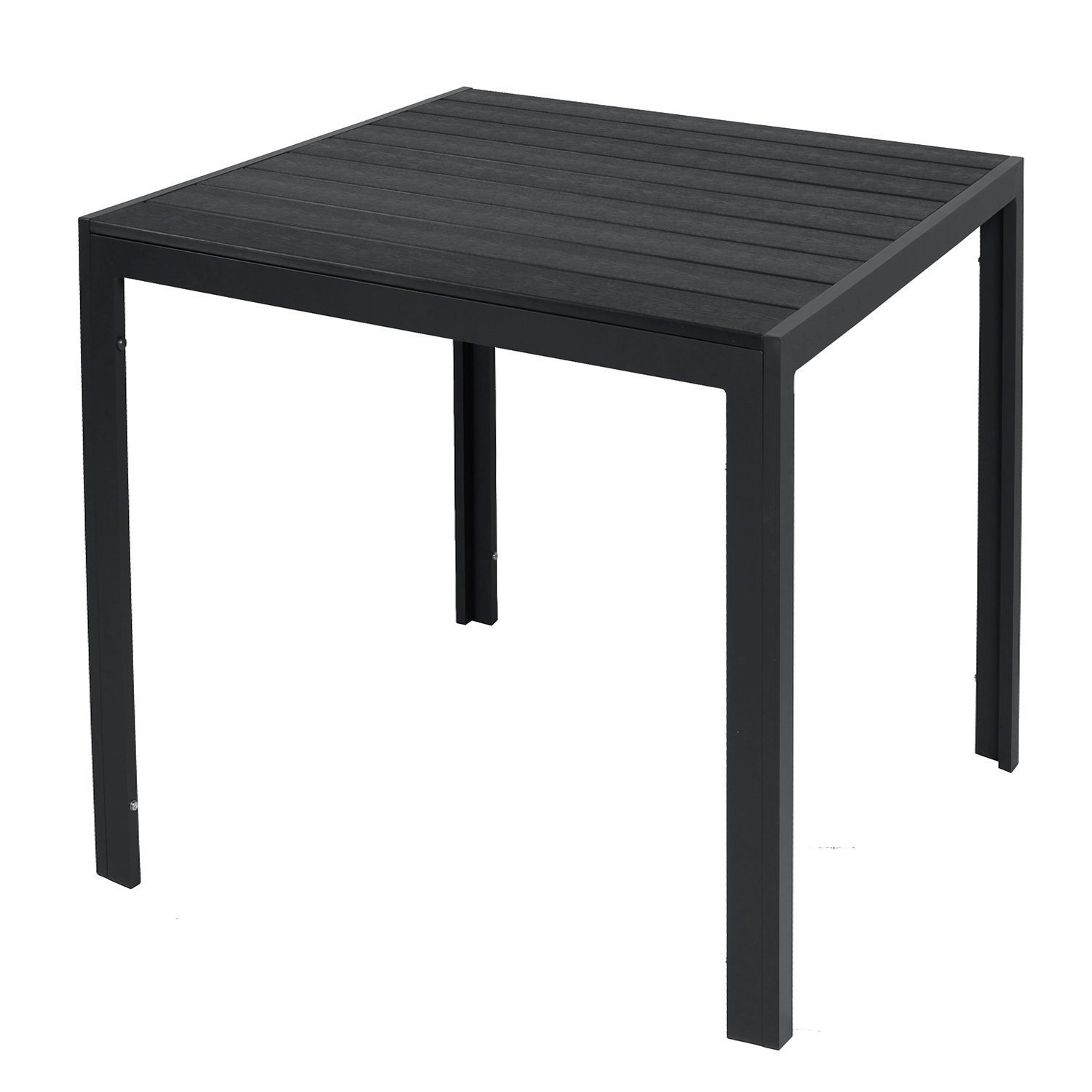 INDA-Exclusiv Küchentisch Gartentisch Aluminium und Non-Wood anthrazit / schwarz 90x90cm