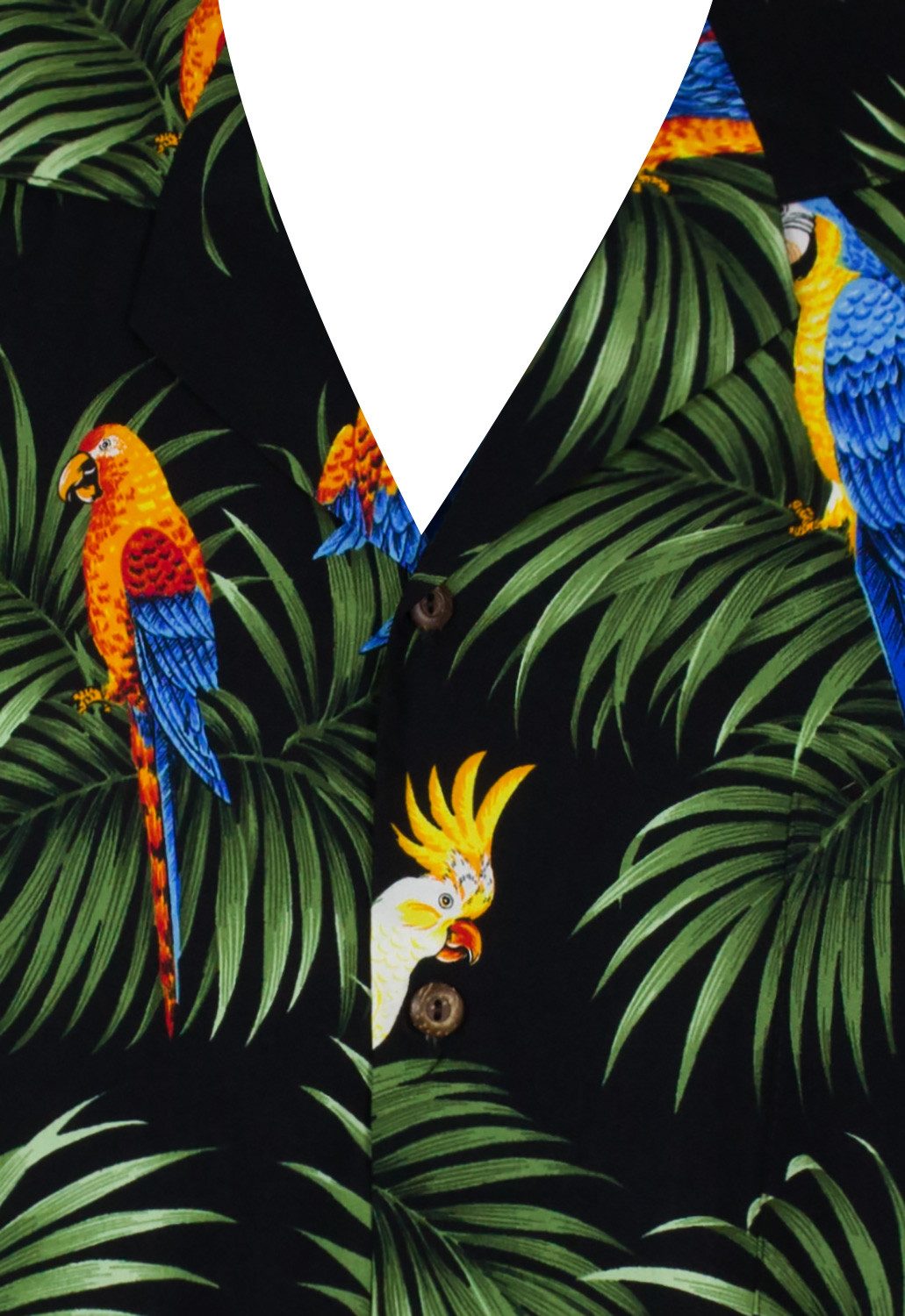 KY's Hawaiihemd Papagei Kakadu Allover Original Hawaiihemd mit 100% Kokosnu günstig online kaufen