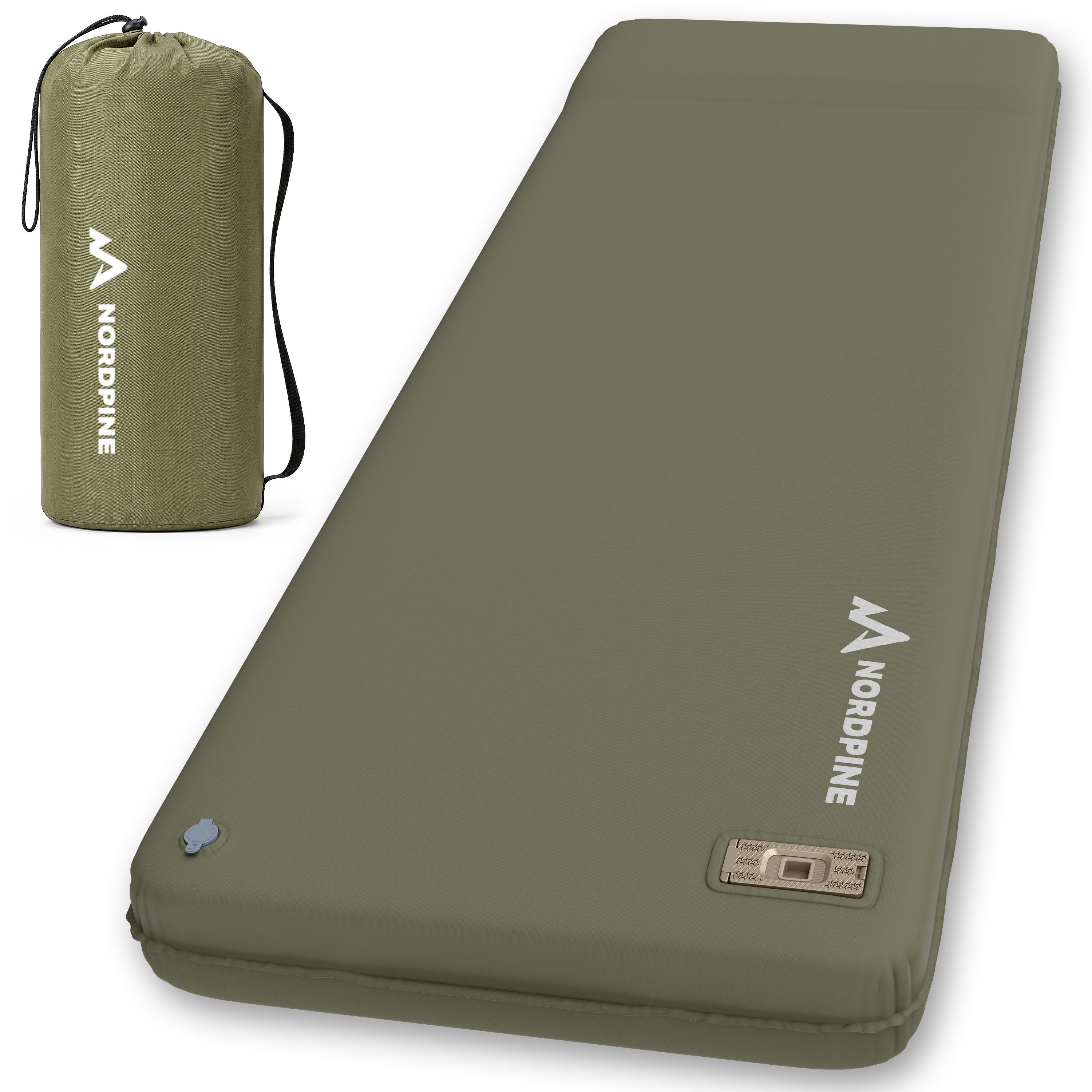 NEOLYMP Isomatte Selbstaufblasend aus Memory-Schaum 8cm inkl. Elektrische Luftpumpe, Selbstaufblasbare Camping Luftmatratze & Schlafmatte für Outdoor