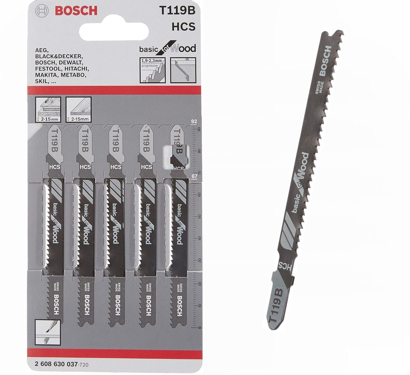 BOSCH Stichsägeblatt Bosch Stichsägeblatt T119B HCS Basic for Wood günstig online kaufen