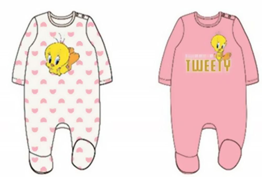 LOONEY TUNES Strampler Tweety Baby Overall Mädchen Strampler Body 3 6 12 18 24 Monate