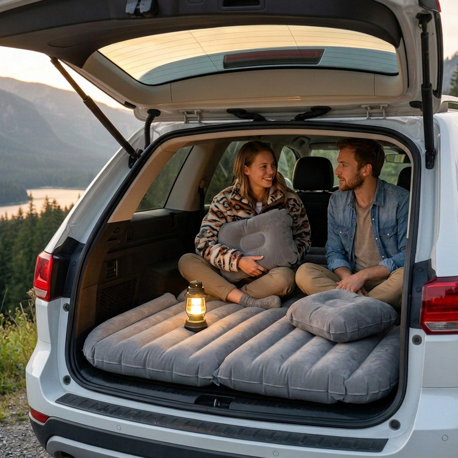 Sekey Luftbett Auto Matratze Hinten Luftmatratze Selbstaufblasend 185 x 144 x 12 cm, SUV Luftmatratze für SUV, Kombi, Van, Minivan, MPV, RV und Pickup