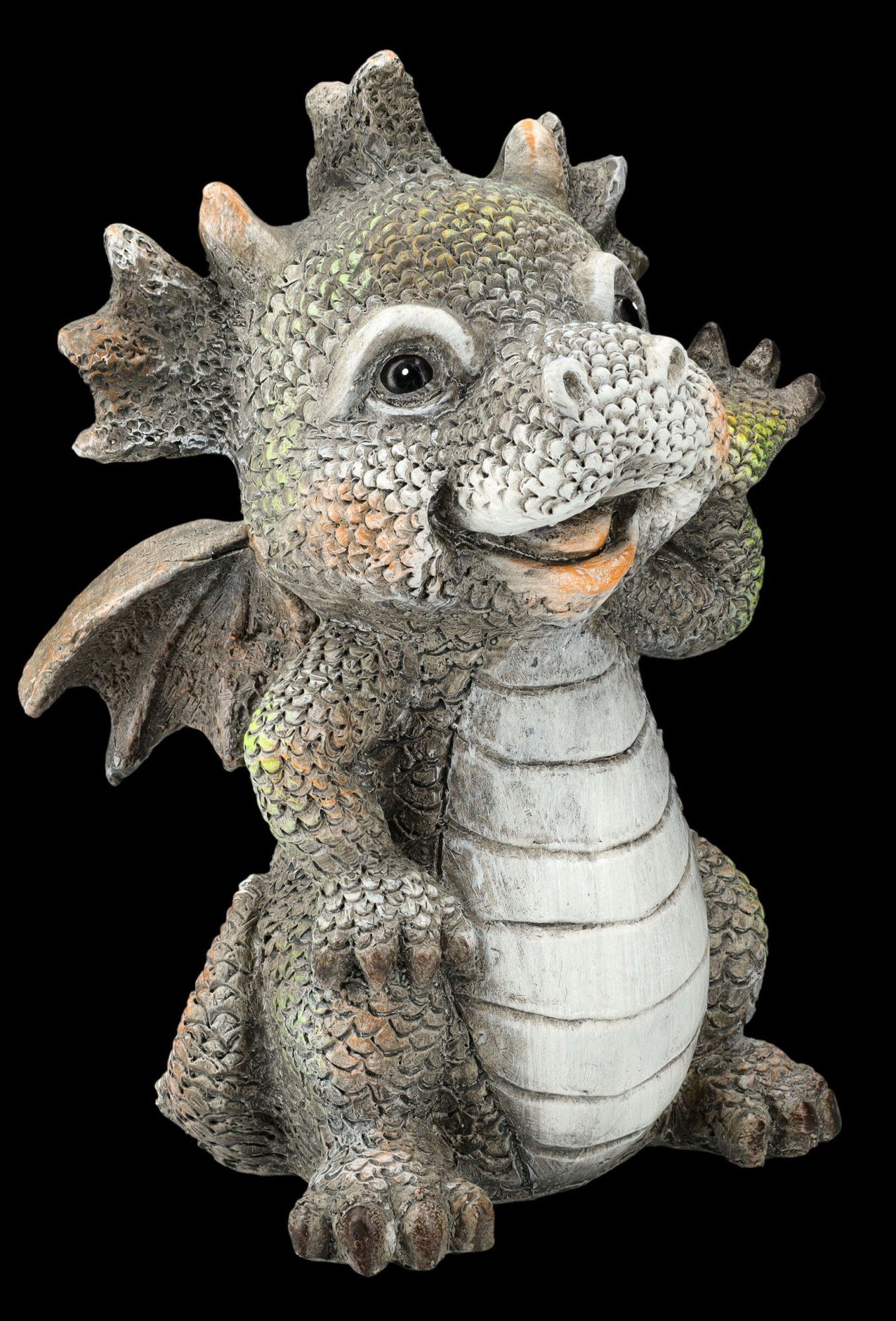 Figuren Shop GmbH Gartenfigur Gartenfigur - Winkender Drache - Fantasy Deko günstig online kaufen