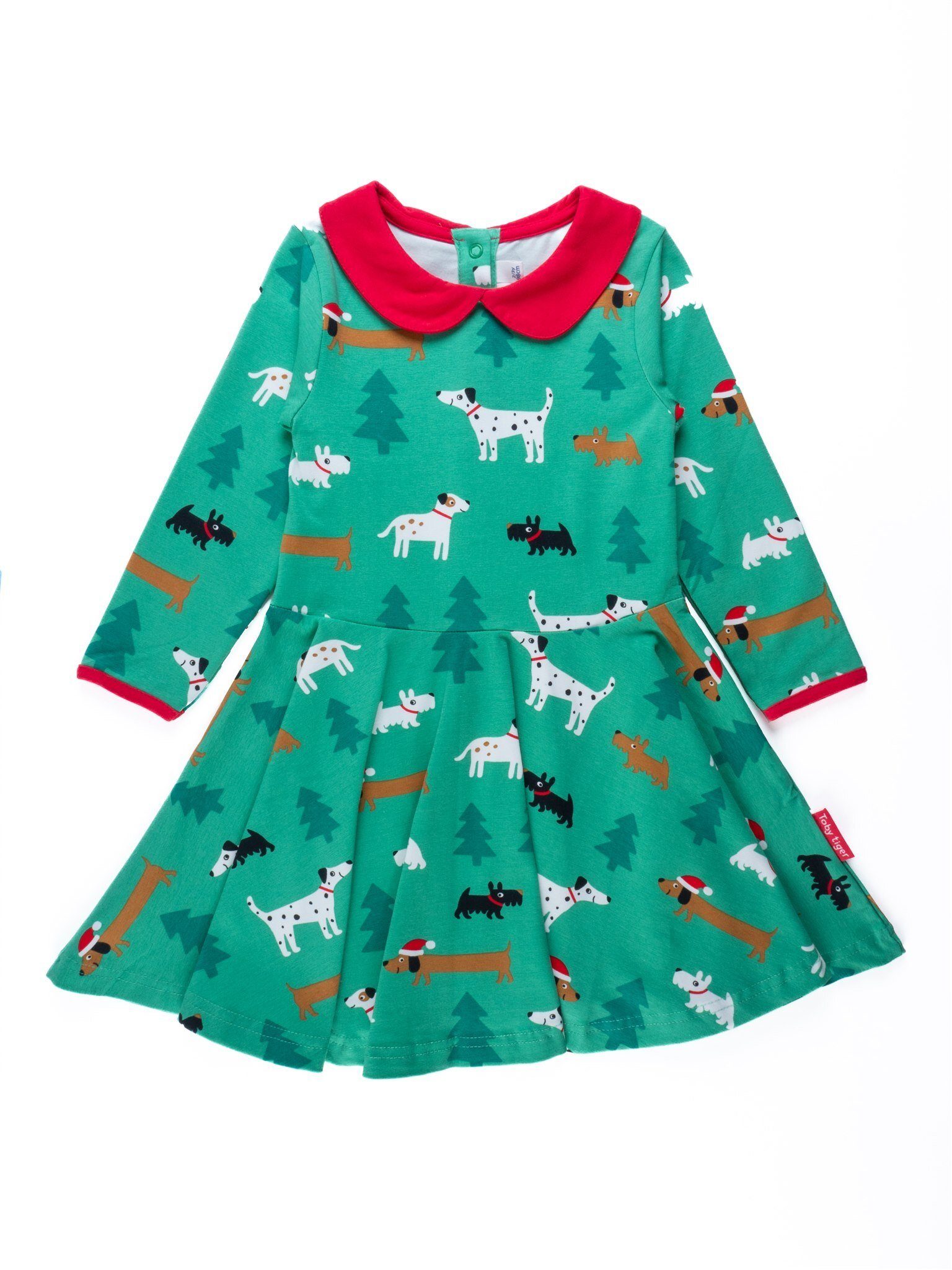 Toby Tiger Shirtkleid Skater Kleid mit "Christmas Dog" Applikation