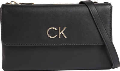 Calvin Klein Umhängetasche »RE-LOCK DBL XBODY W/FLAP«, mit goldfarbenen Details