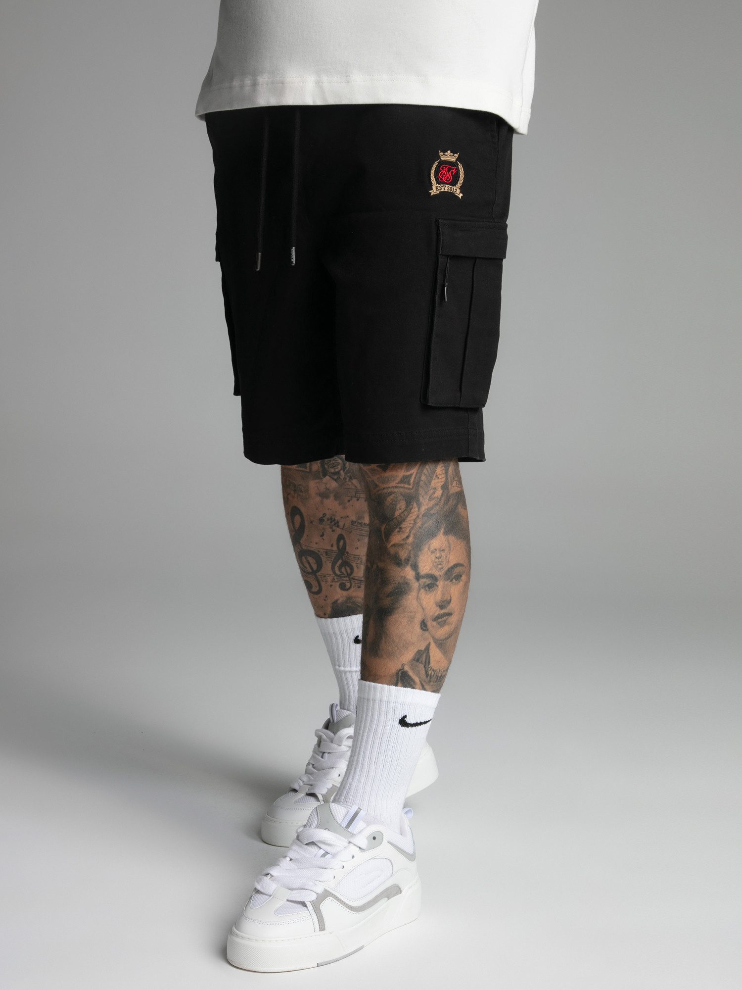 Siksilk Карго SikSilk Herren Schwarze Cargo Шорты