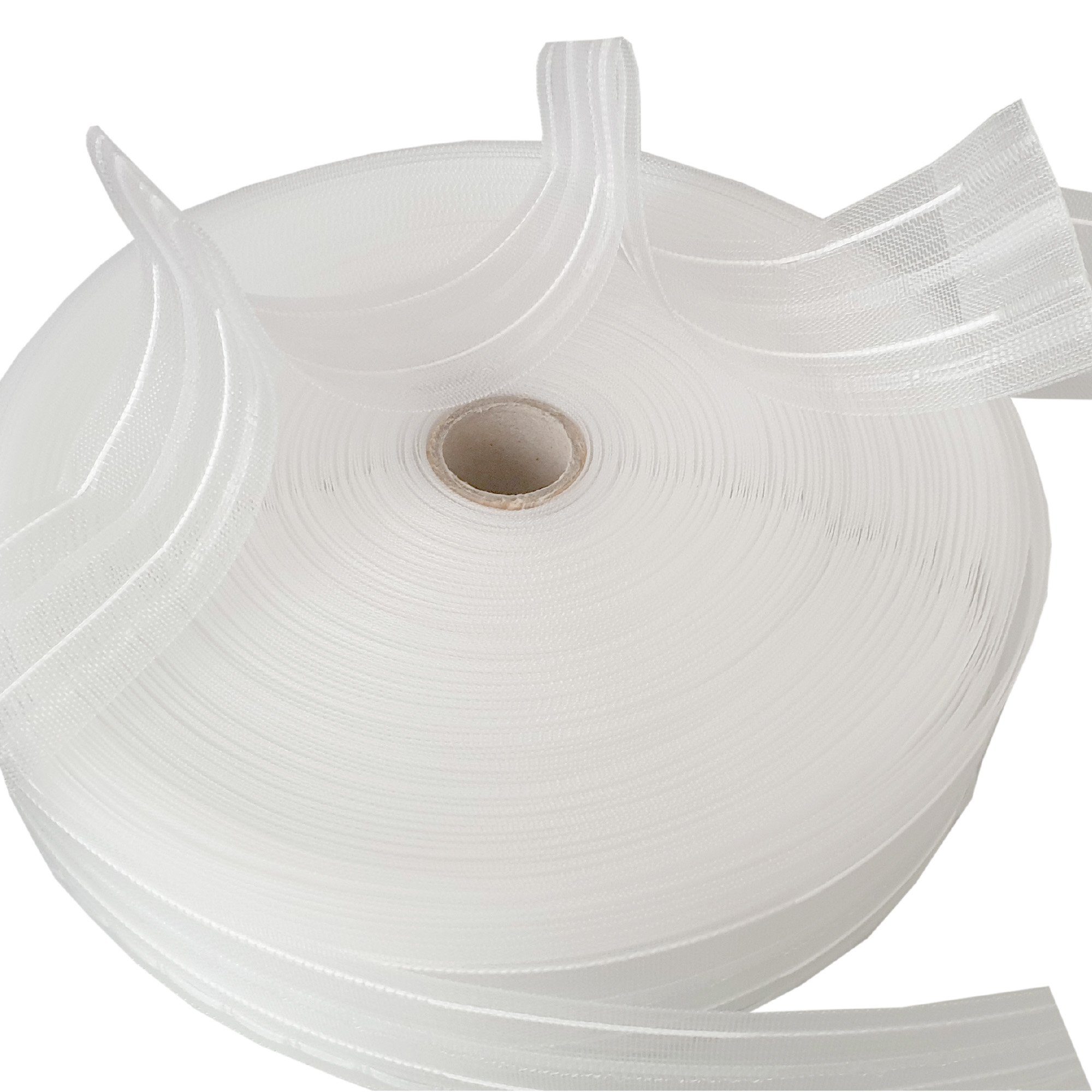 Bestlivings Faltenband FM-50-2Z, Gardinen, Vorhänge, Gardinenstoff, Gardinenband mit 1er Falte "Transparent" 50mm (Länge: 5m - 50m)