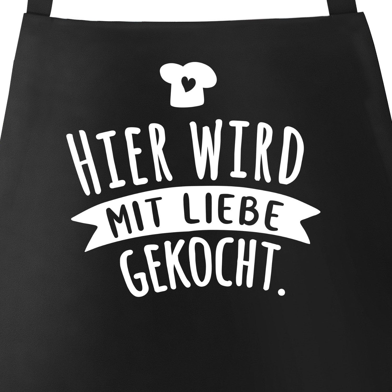 MoonWorks Grillschürze Kochschürze Männer Frauen Hier wird mit Liebe