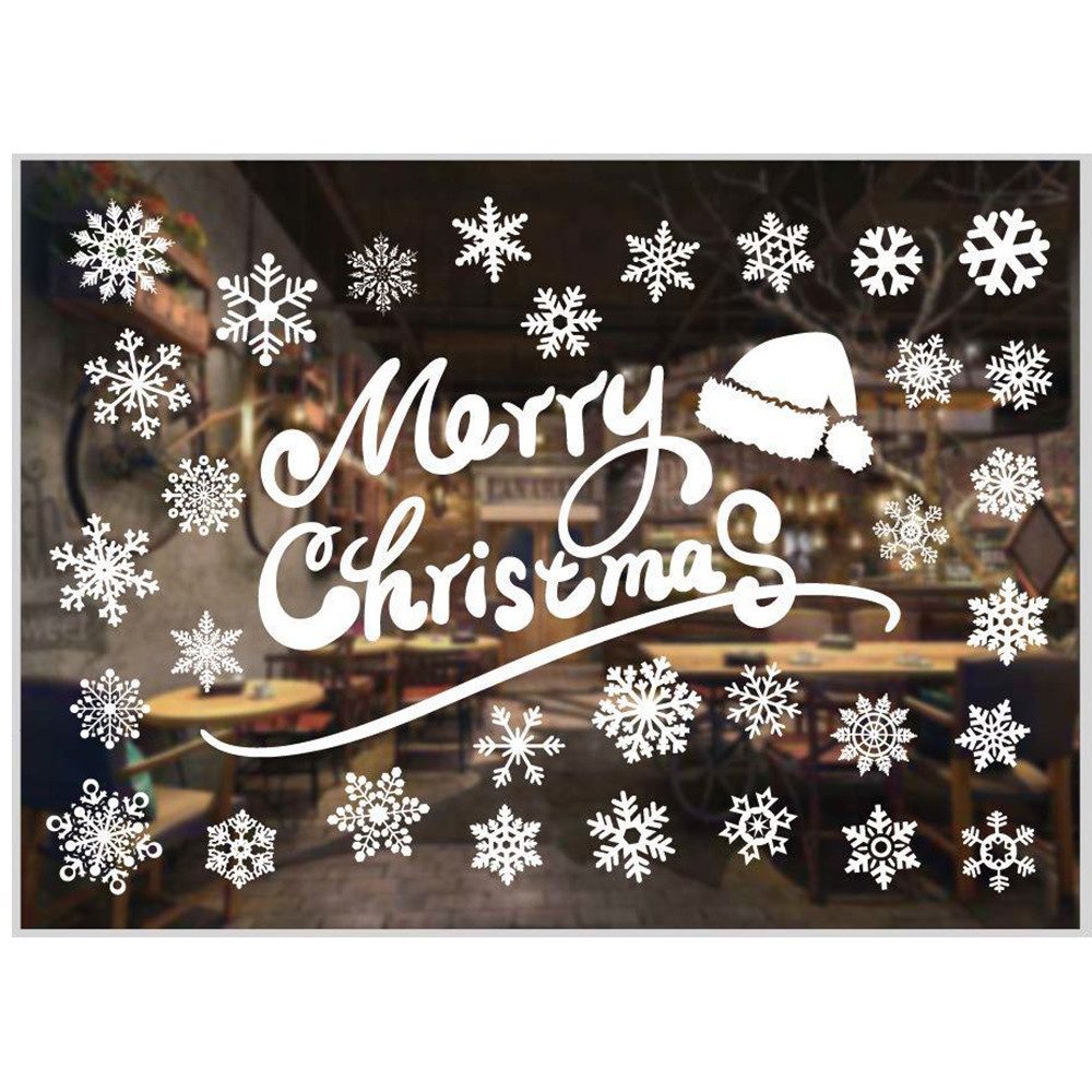 Coonoor Fenstersticker Fensterbilder Weihnachten Selbstklebend, Weihnachtsdeko Fenster, Groß Fensterbild Winter für Glas Tür Fensterdeko Weihnachten Deko