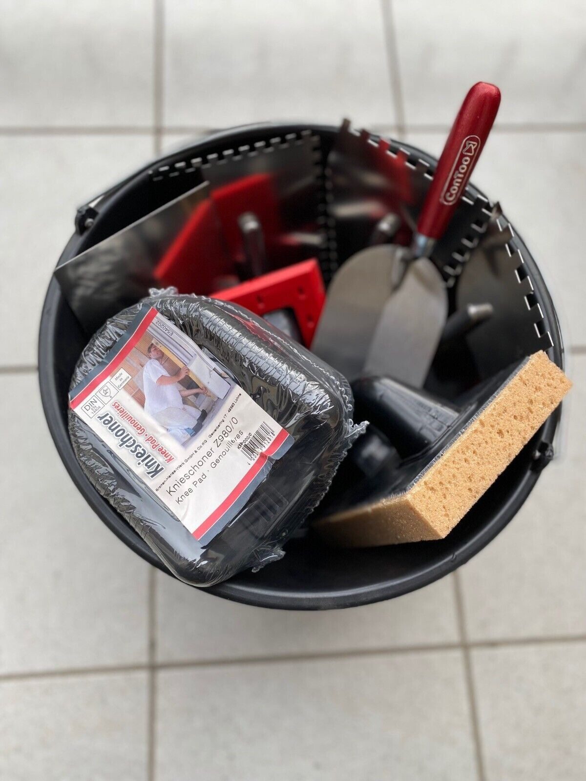 ConToo Fliesenspachtel Fliesenlegerset Fugbox 9-teilig Handwerkerset - CT02_9 SCHWARZ