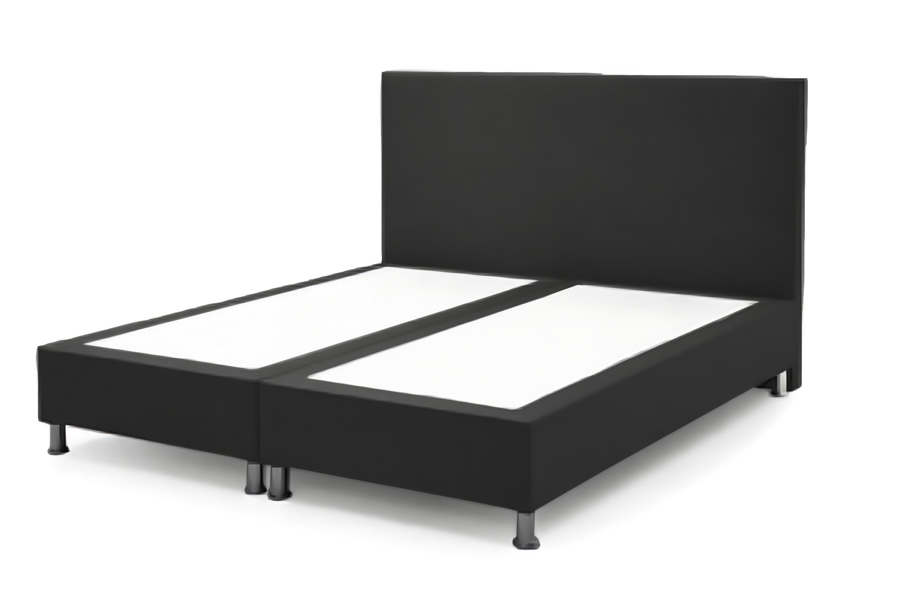 inter Boxspringbett Berlin 180x200 cm Webstoff (180x200 cm, Schwarz Ohne Matratzen und ohne Topper)