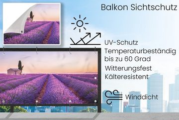 MuchoWow Balkonsichtschutz Lavendel - Sonnenuntergang - Lila - Blumen (1-St) Balkonbanner, Sichtschutz für den Balkon, Robustes und wetterfest