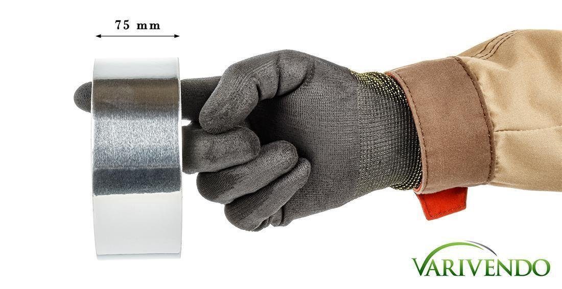 varivendo Dampfsperrklebeband Aluminium Klebeband 75 mm x 50 m (Rolle, 1-St., Aluminium Klebeband) Aluminiumklebeband Aluklebeband Aluminium-Klebeband