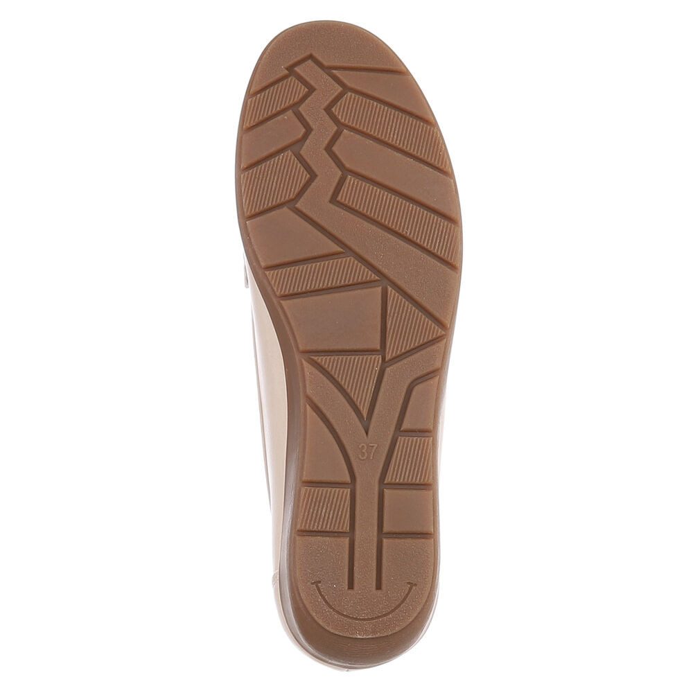 Ital-Design Damen Mokassins mit geflochtenem Detail und rutschfester Sohle Slipper (91117455) Keilabsatz/Wedge Mokassins in Beige