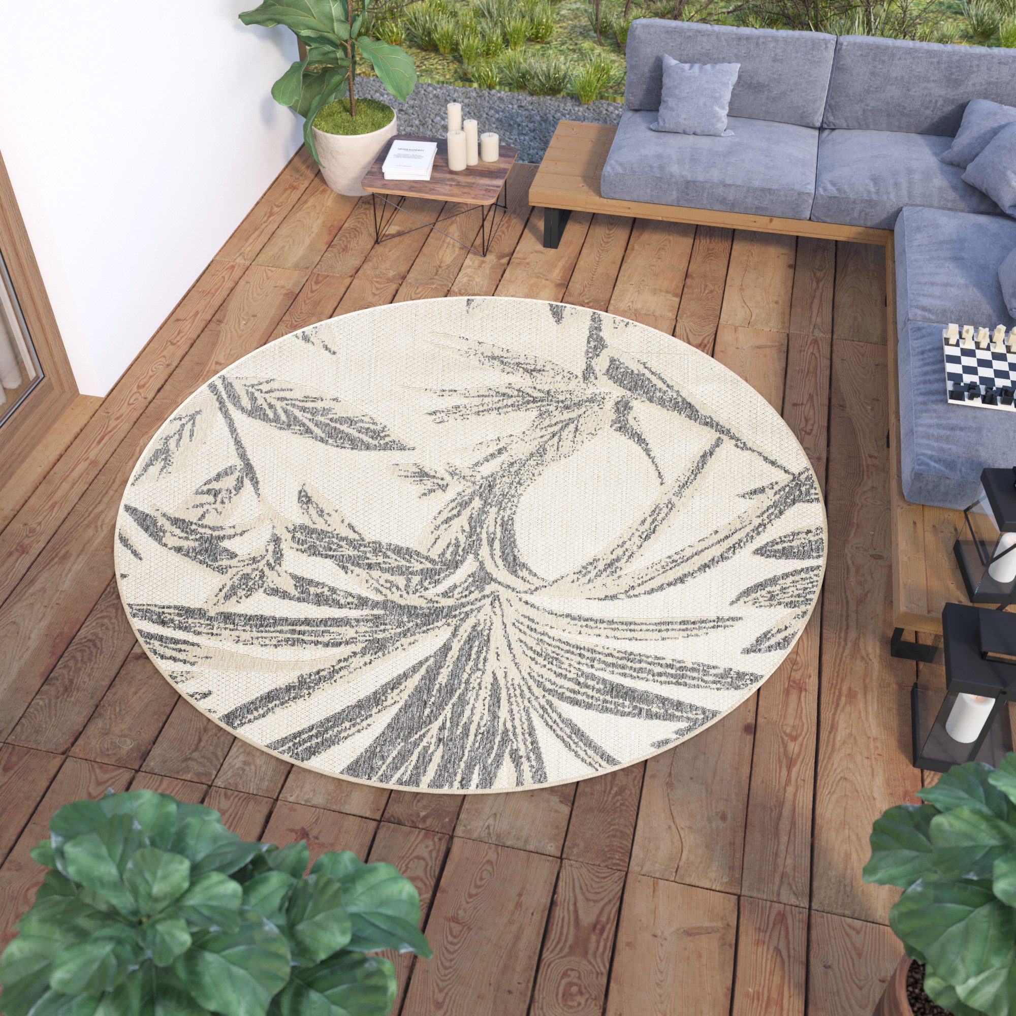 Tapiso Outdoorteppich VIERA RUND, rund, Höhe: günstig online kaufen