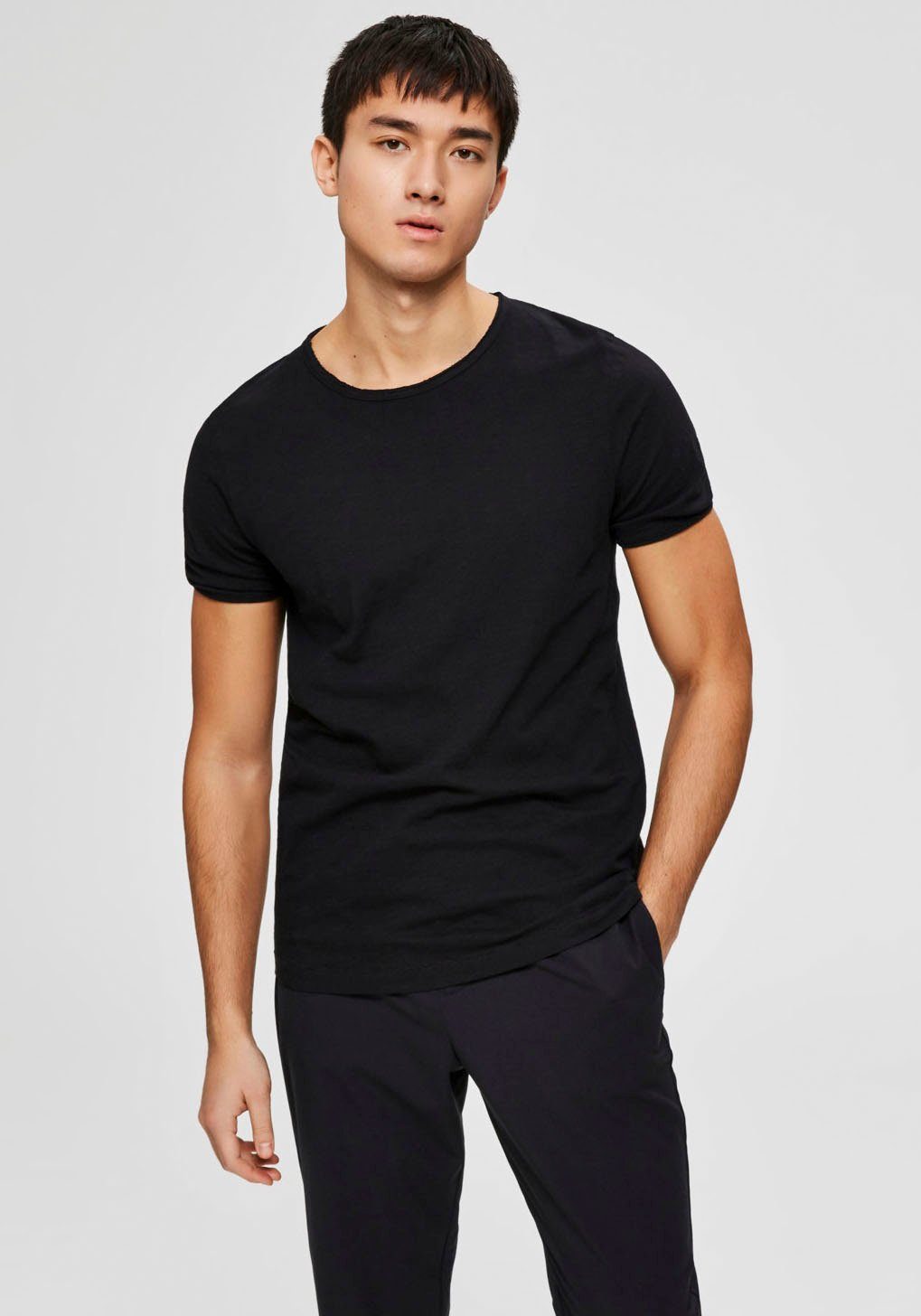 SELECTED HOMME T-Shirt MORGAN Black O-NECK TEE