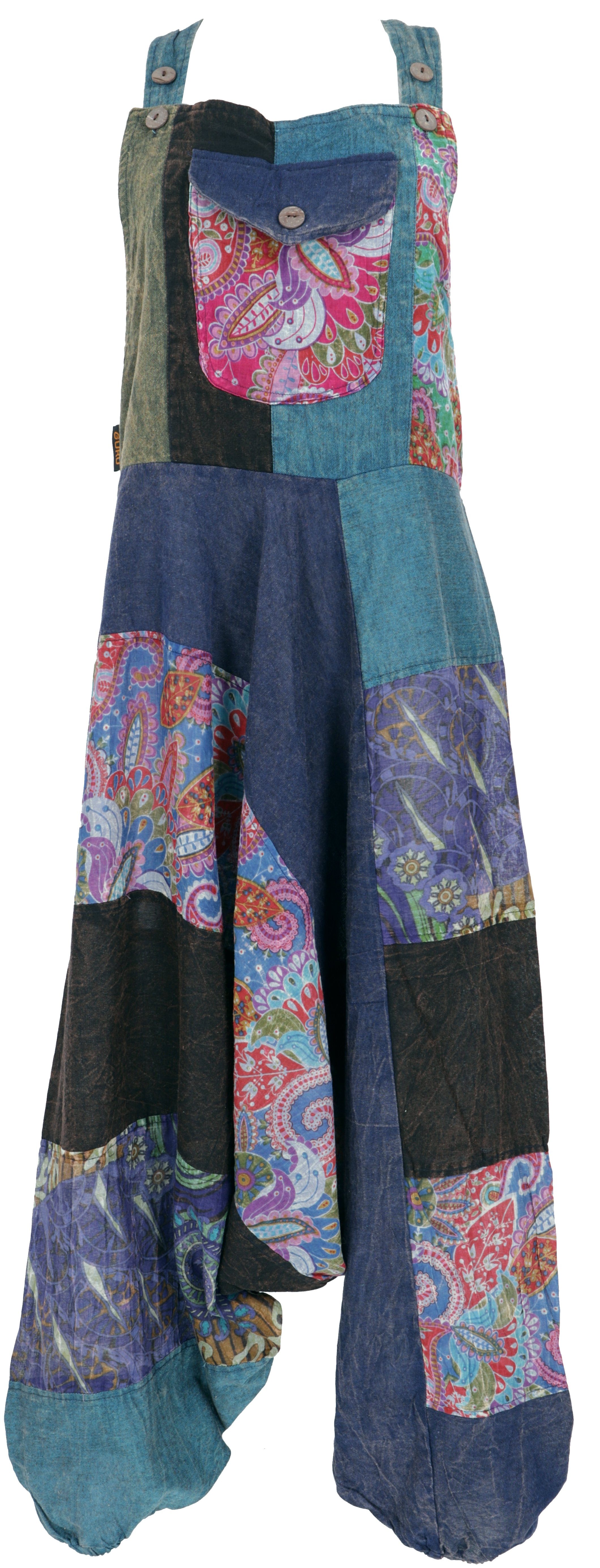 Guru-Shop Relaxhose Unikat Patchwork Boho Latzhose, günstig online kaufen