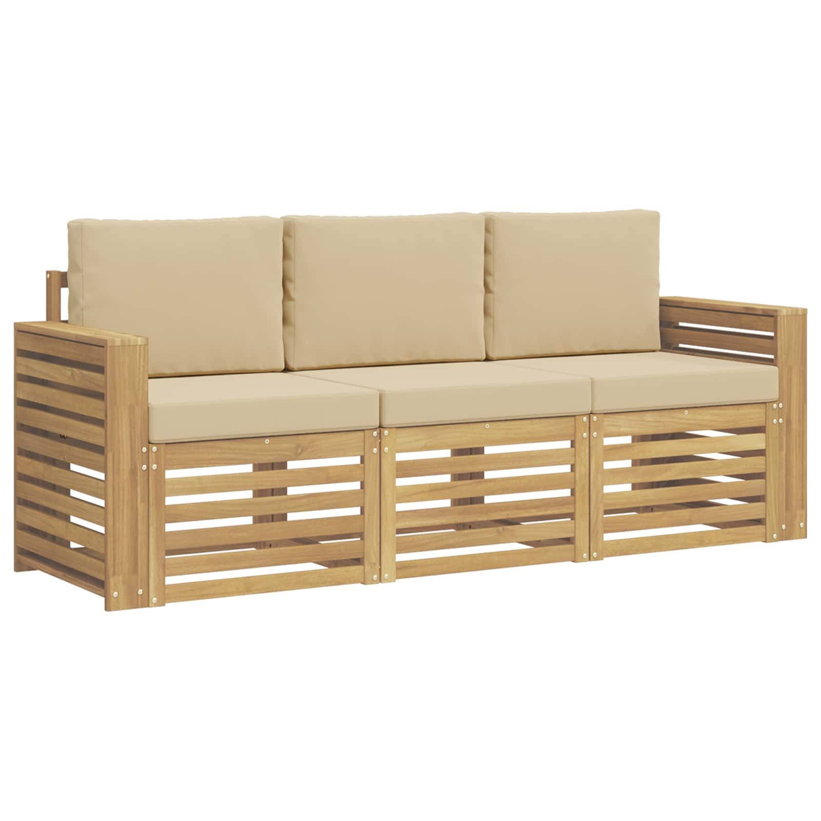 vidaXL Gartensofa Sofagarnituren Massivholz, 3 Teile