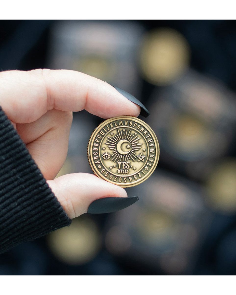 Horror-Shop Dekofigur Wahrsage Entscheidungsmünze Ja/Nein