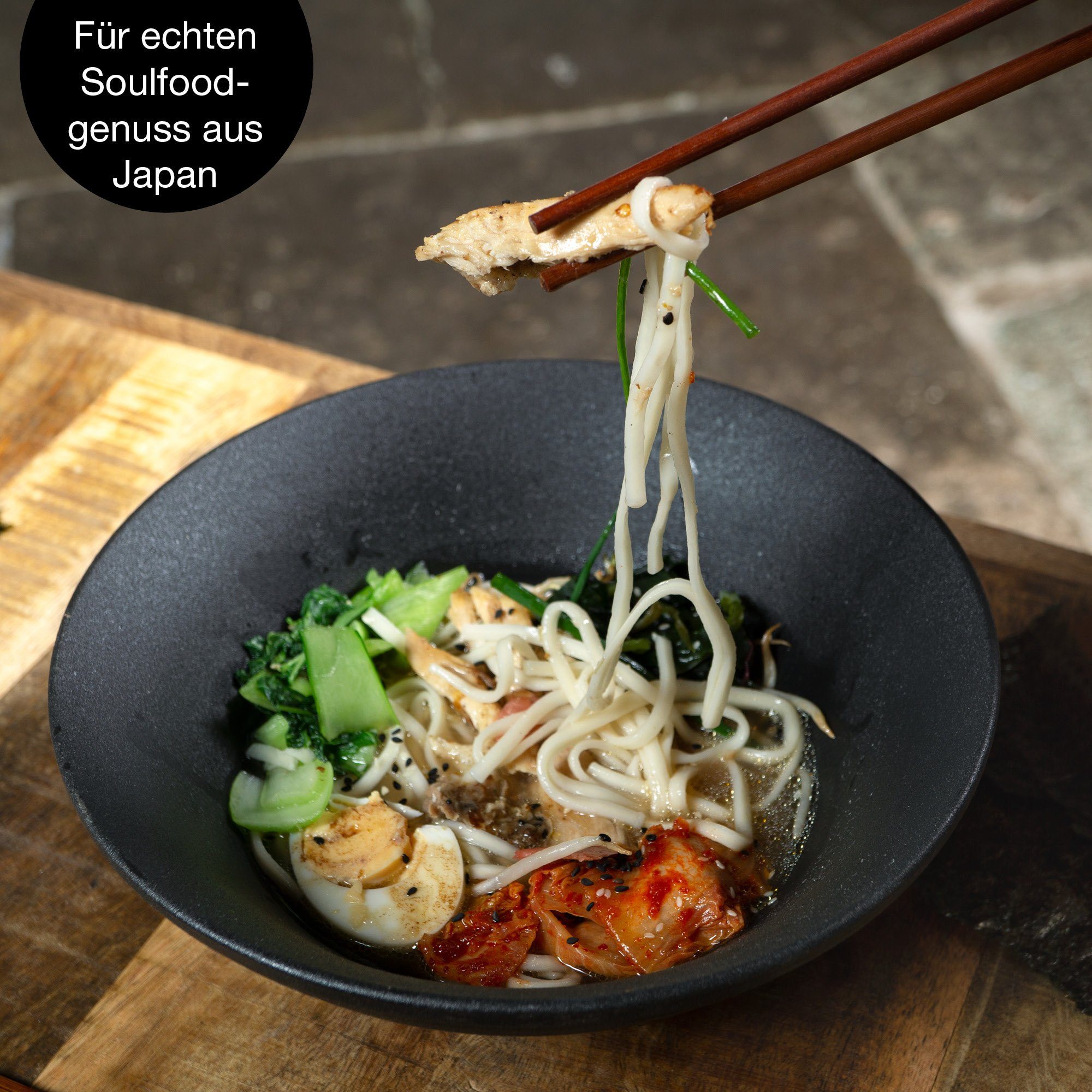 Moritz & Moritz Suppenschüssel 4x Ramen Schüssel Keramik, Keramik, Sandelholz, (4er Set) – Bild 4 von 5