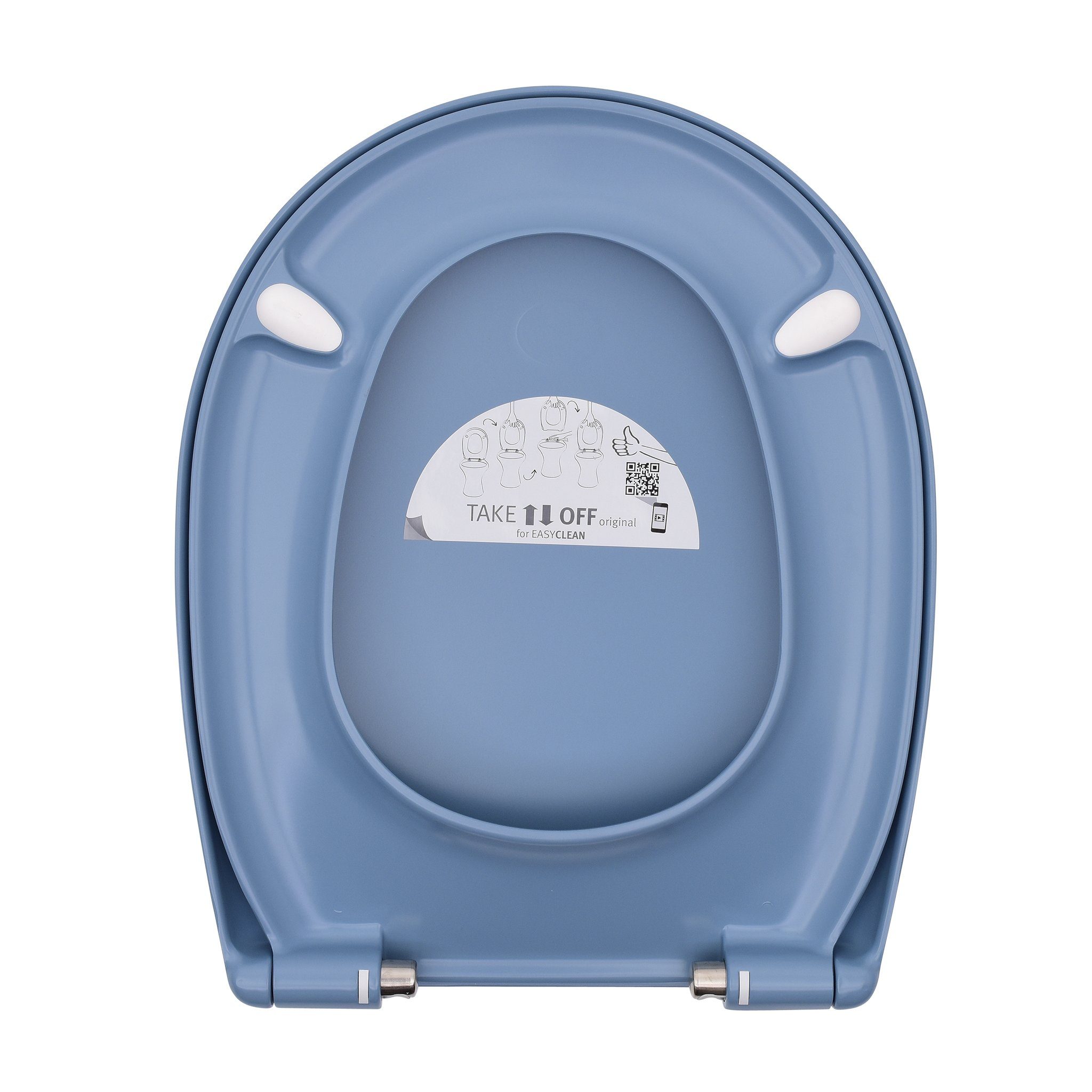 LUVETT WC-Sitz C100 mit Absenkautomatik, Duroplast Antibakteriell, Universelle O-Form (Komplett-Set, Inklusive 3 Befestigungsarten), mit Original SoftClose® Absenkautomatik, Duroplast