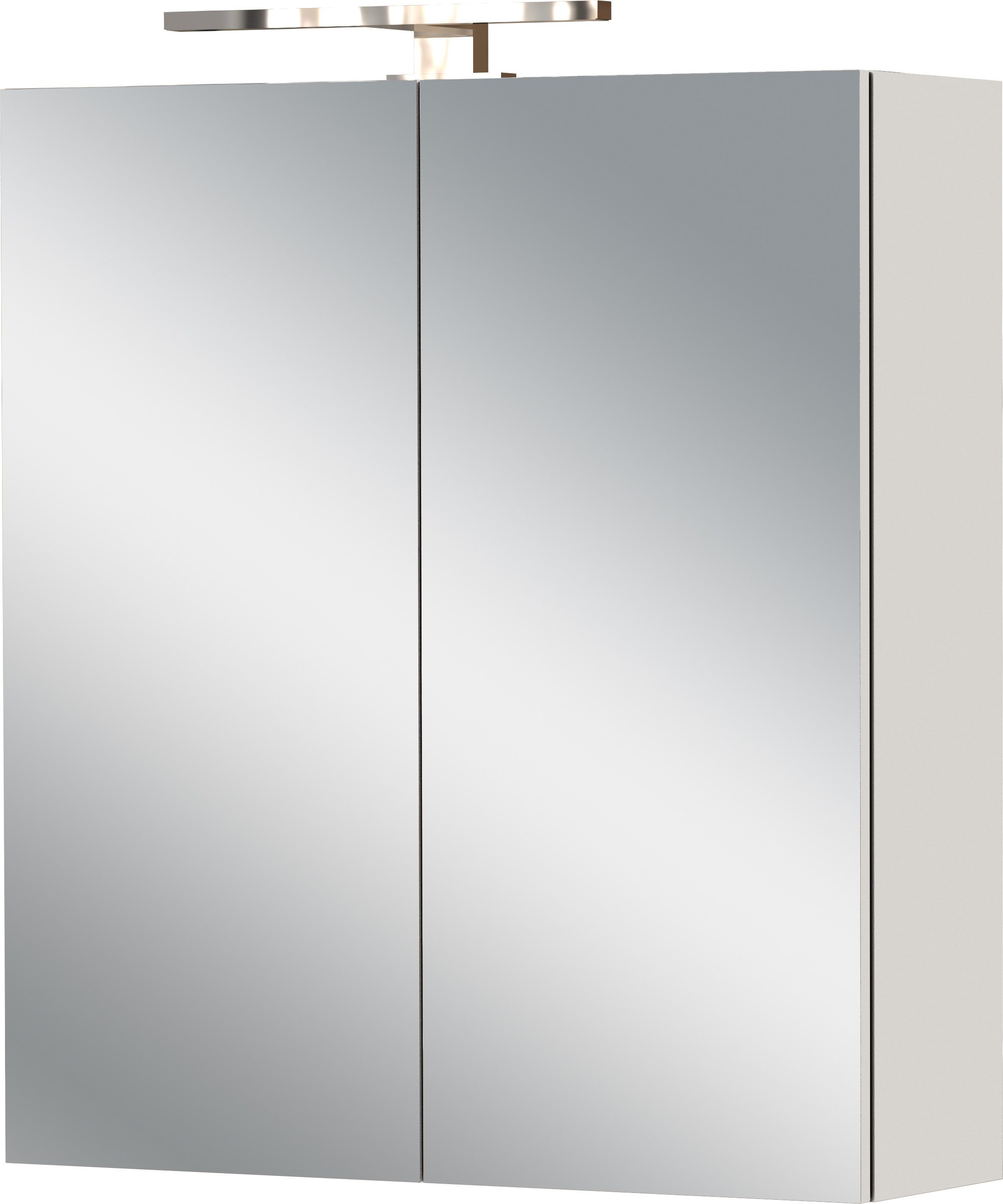 GERMANIA Spiegelschrank GW-Arcena (1-St) inkl. LED-Beleuchtung & Steckdosenbox, Glaseinlegeböden, Breite 60 cm