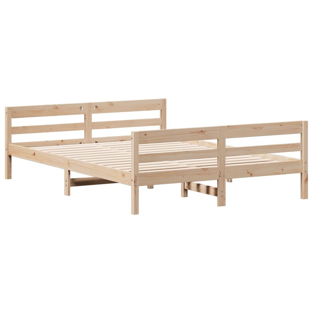 vidaXL Bett Massivholzbett ohne Matratze 140x200 cm Kiefernholz