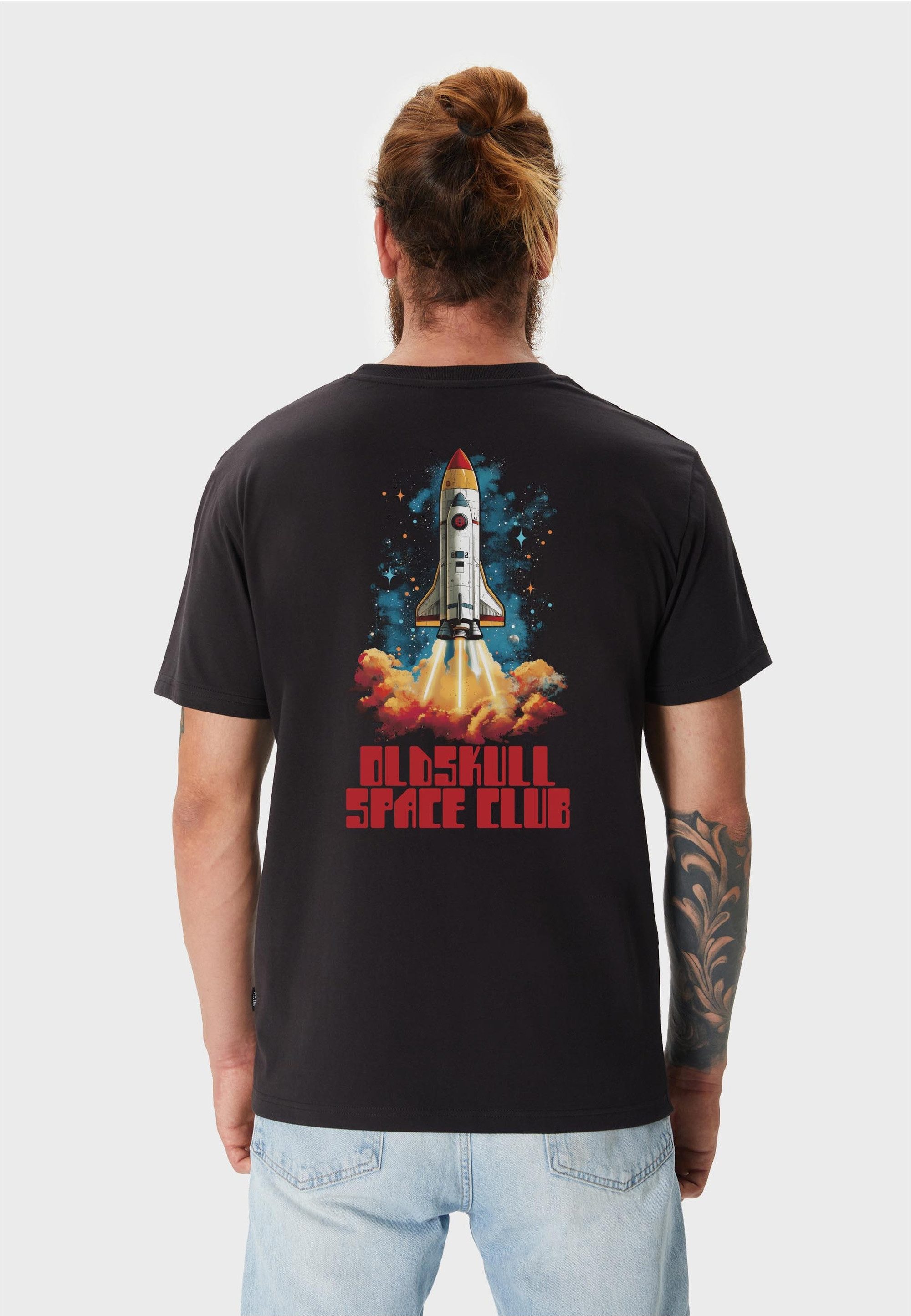 Oldskull T-Shirt Wrldvibe Space Rocket Launch Graphic mit coolem Rückenprin günstig online kaufen