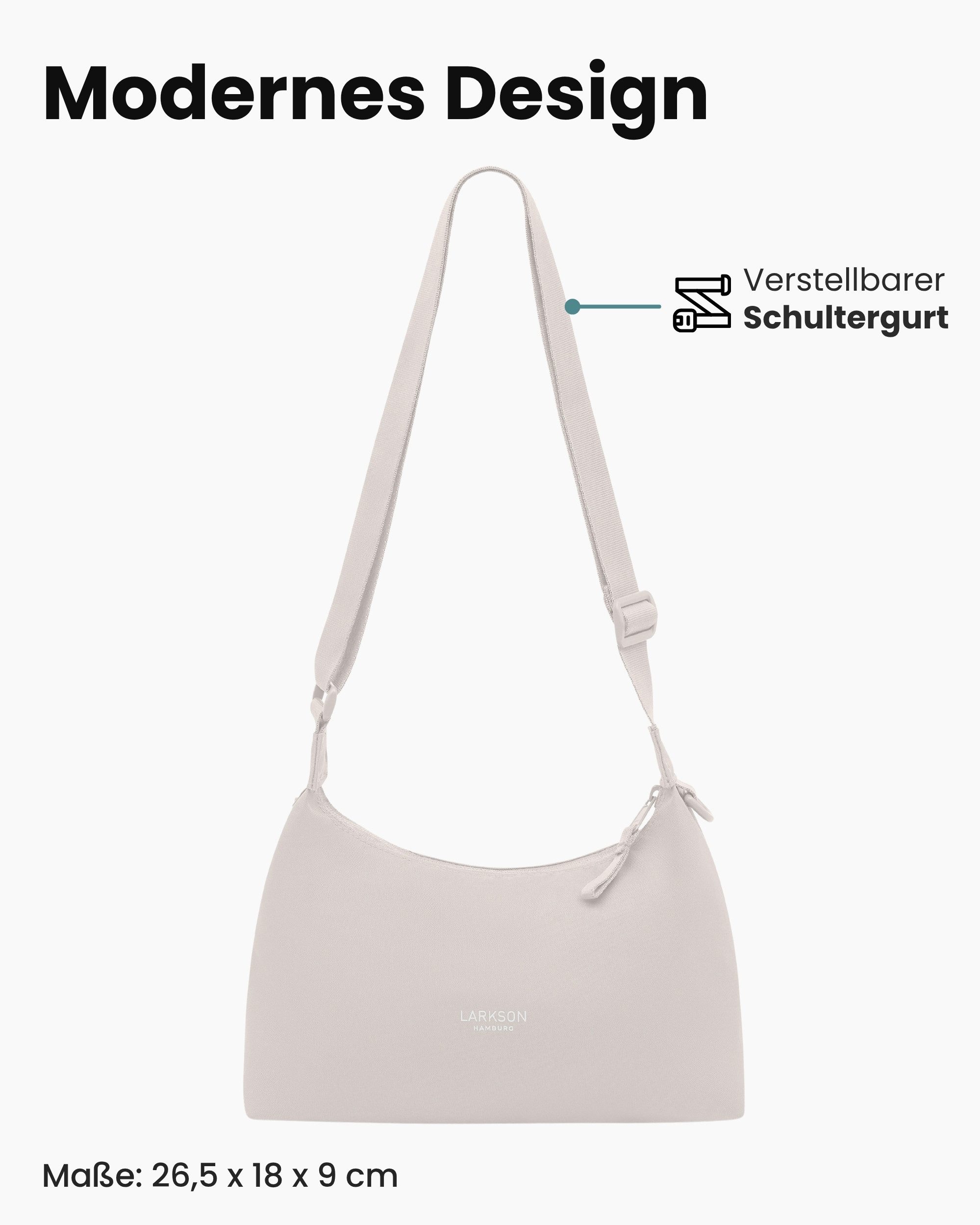 LARKSON Umhängetasche Ebba Small Square Crossbody Bag, Kleine rechteckige Handtasche, Wasserabweisend – Bild 3 von 5