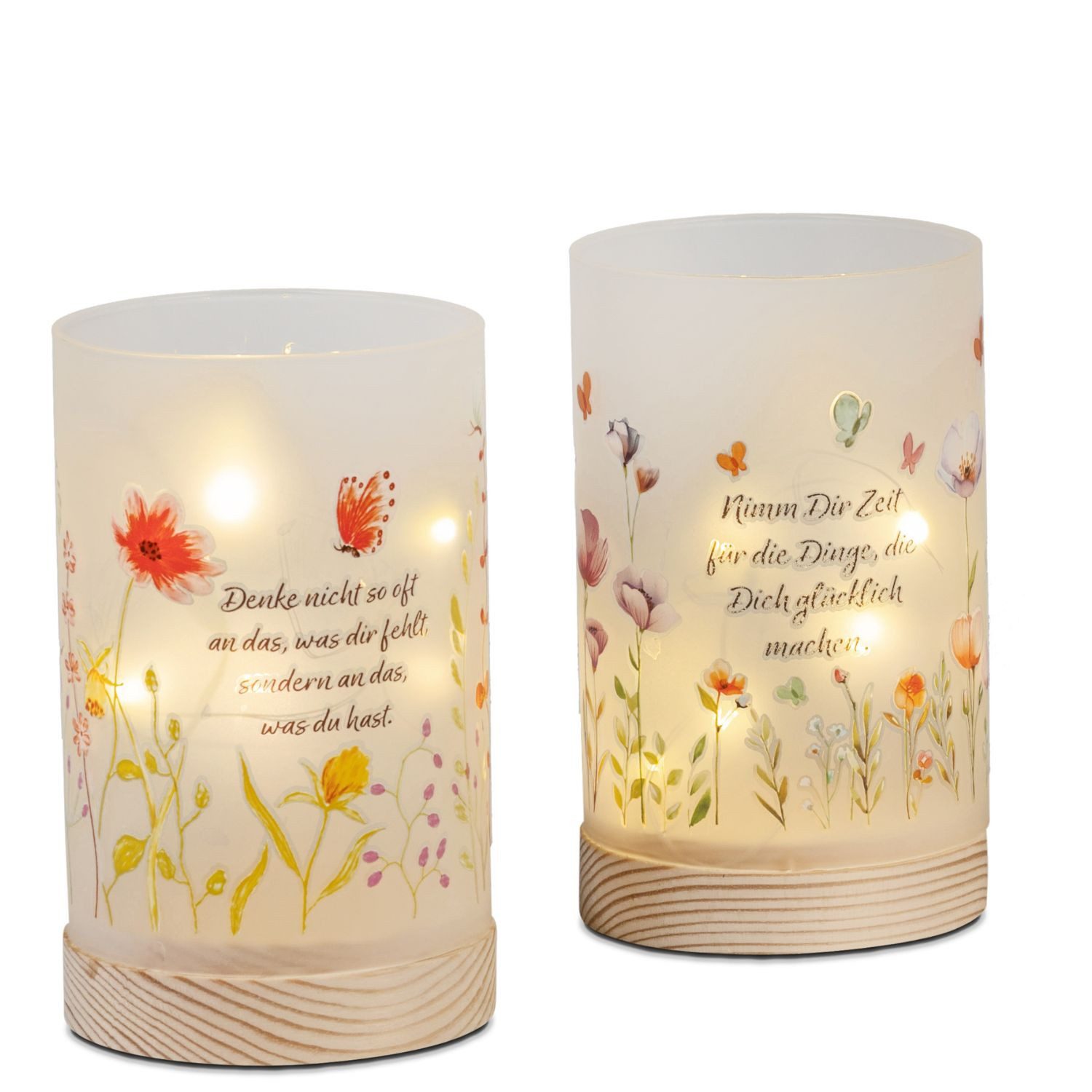 formano Tischleuchte Sprüche, LED, mit Timerfunktion, Mehrfarbig, Sprüche, H: 15cm