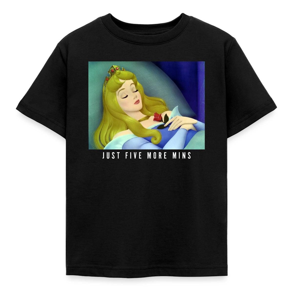 Spreadshirt T-Shirt Dornrösschen Schlafend Five More Minutes Kinder T-Shirt (1-tlg)