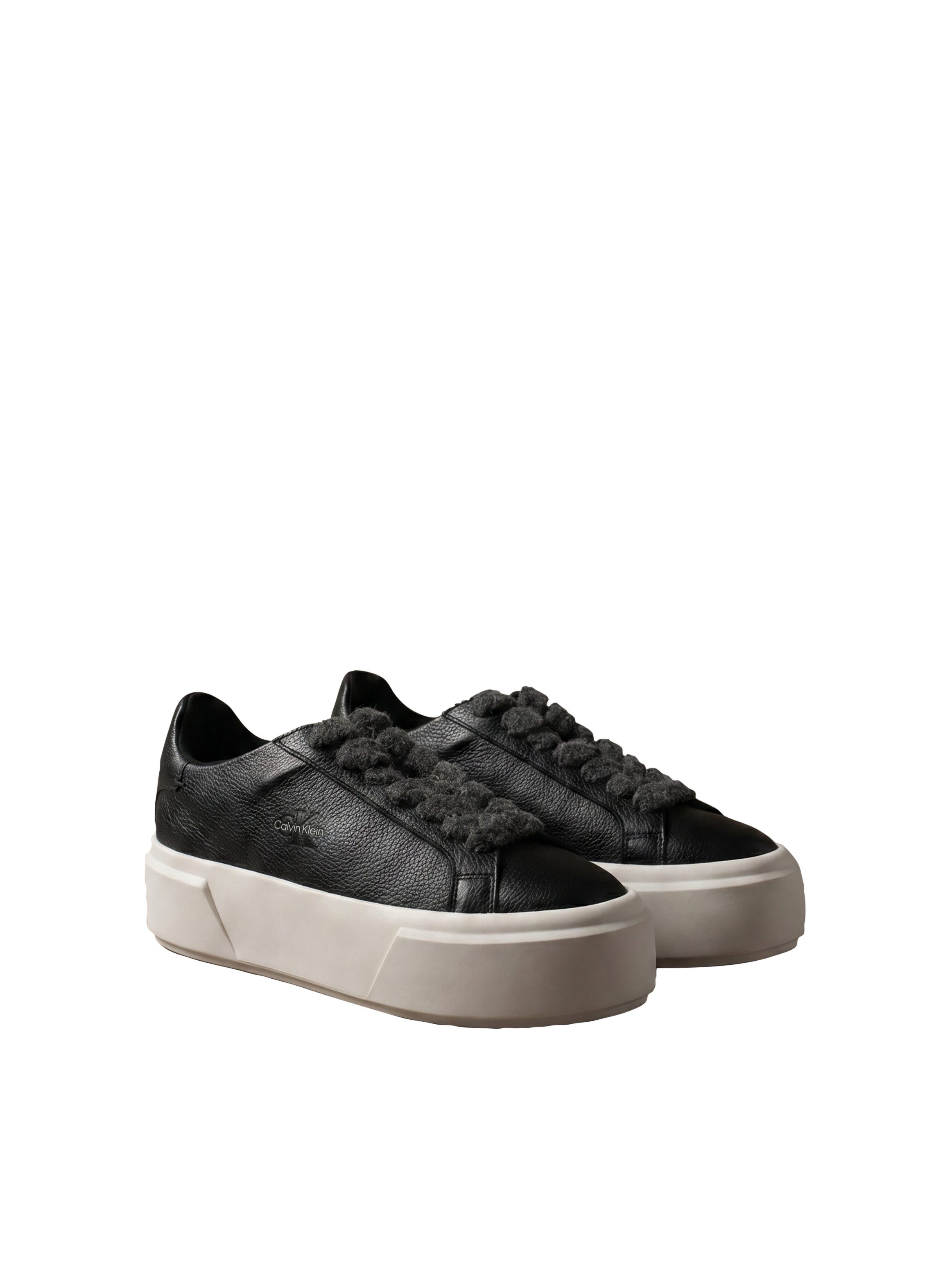 Calvin Klein FLATFORM LACEUP LTH WL Plateausneaker Halbschuh, Freizeitsneaker mit seitlichem CK-Logo