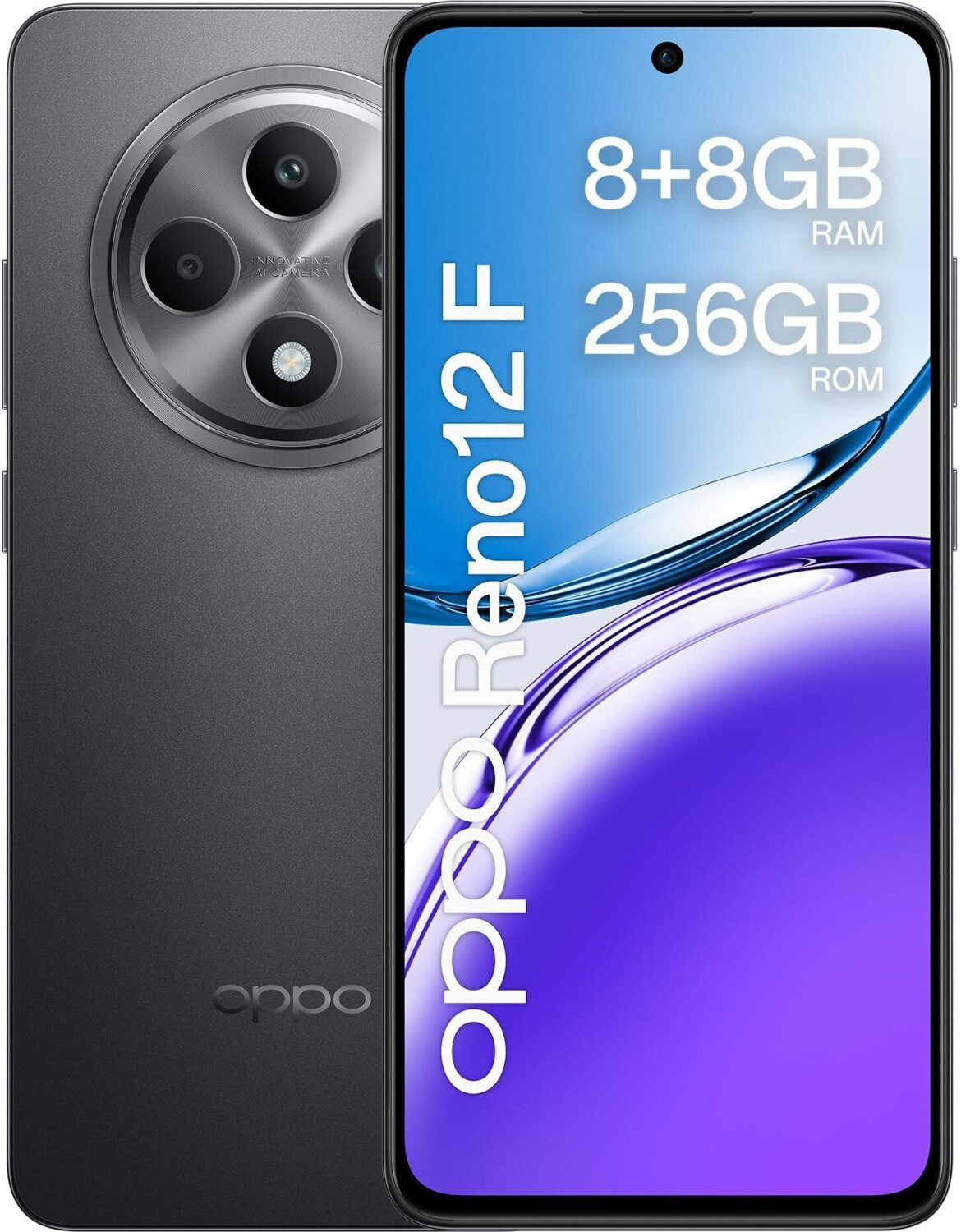 Oppo Reno12 F Dual Sim 256GB CPH2687 Matte Grey Smartphone (16.94 cm, 256 GB Speicherplatz, 50 MP Kamera, AMOLED 120 Hz Display, 50 MP KI-Triple-Kamera, 45 W Schnellladung)