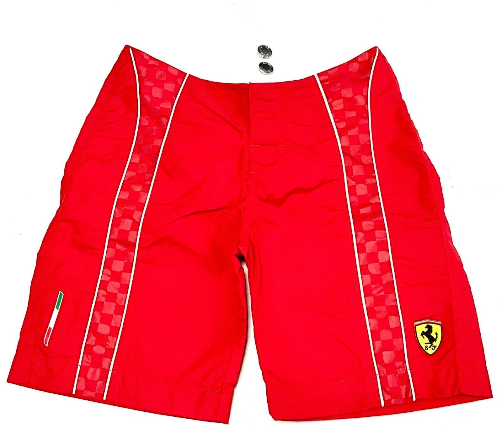 Ferrari Badeshorts Ferrari Swimshort, Scuderia Ferrari Kids SF Checkflag long Swimsuit Für Schwimmen, Mit Ferrari Logo Label