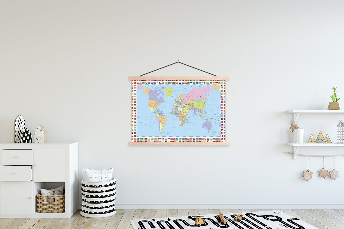 MuchoWow Poster Weltkarte - Flagge - günstig online kaufen