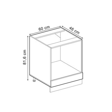Livinity® Herdumbauschrank Ofenschrank 60 cm R-Line Weiß Schwarz Beton