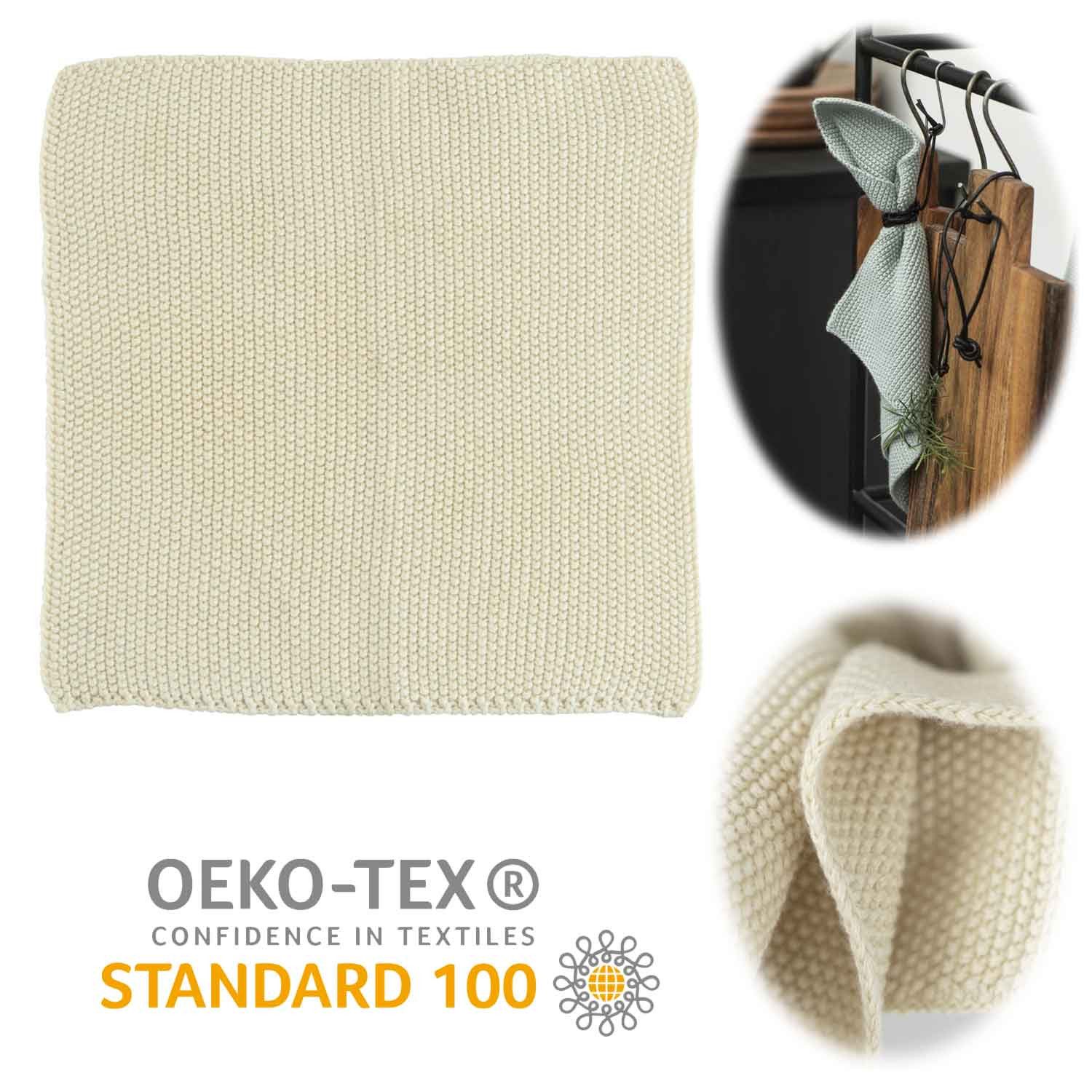 LS-LebenStil Spültuch Vintage Spüllappen 25cm Mynte Gestrickt 100% Baumwolle, (iB Laursen, 1-tlg., waschbar Putzlappen Reinigungstuch Geschirrtücher Spültuch Fusselfrei)