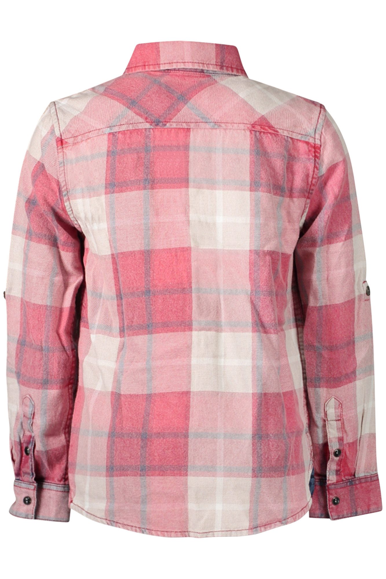 GUESS JEANS Langarmhemd Rotes Langarmshirt für Kinder, kariert, klassischer Kragen, Druckknö