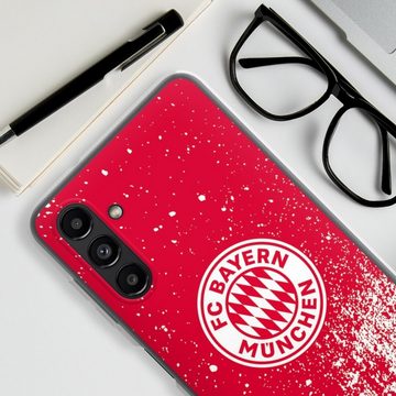 DeinDesign Handyhülle FC Bayern München Offizielles Lizenzprodukt FCB Splatter Rot - FCB, Samsung Galaxy A13 5G Silikon Hülle Bumper Case Handy Schutzhülle