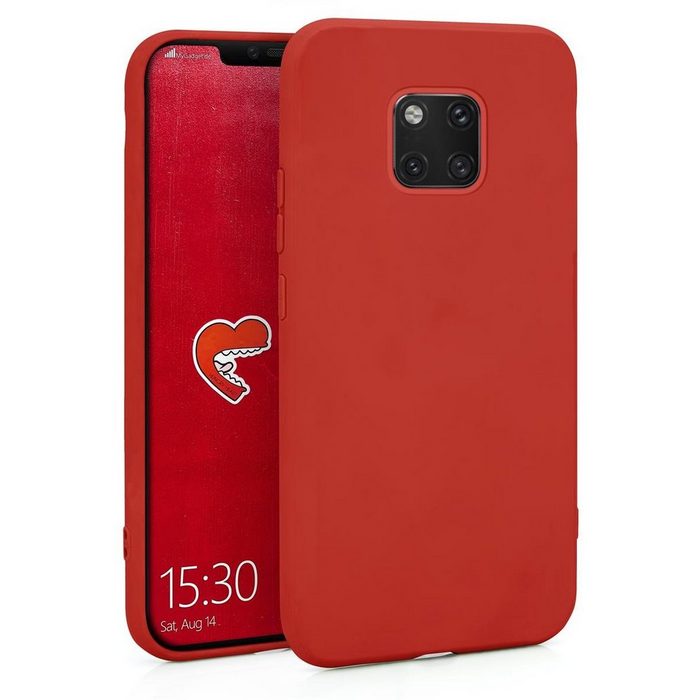 MyGadget Handyhülle Silikon Hülle für Huawei Mate 20 Pro - robuste Schutzhülle TPU Case slim Silikonhülle Back Cover ultra kratzfest Handyhülle in Rot