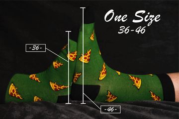 TwoSocks Freizeitsocken Pizza Socken Herren & Damen lustige Socken, Baumwolle, Einheitsgröße (3 Paar)