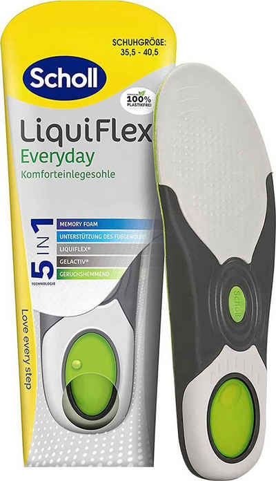 Scholl Einlegesohlen LiquiFlex Everyday, Komforteinlegesohlen - Mehr Polsterung durch Memory Foam
