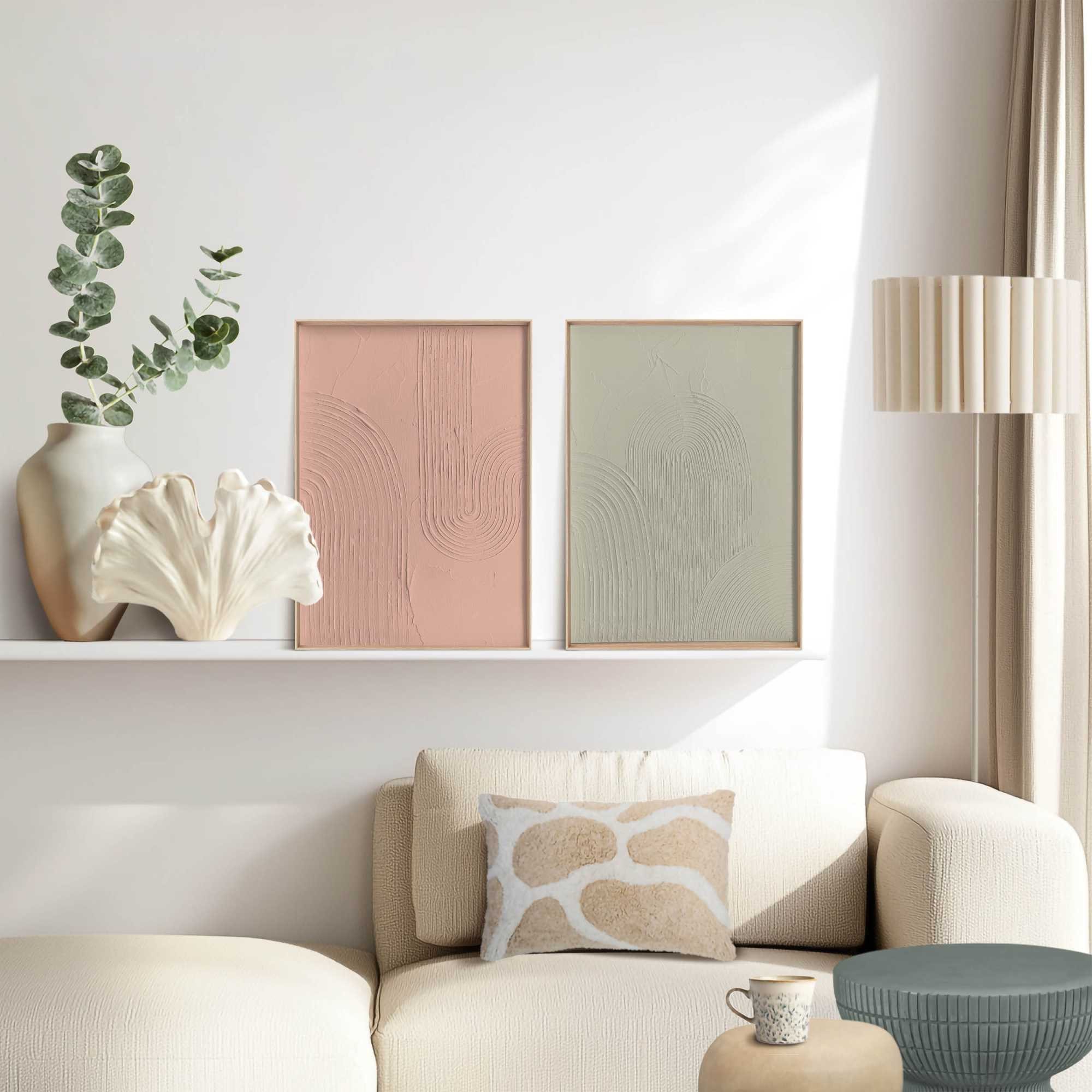 Reinders! Wandbild Weiche Linien, (2 St), Wohnzimmer - Mehrfarbig - MDF - Abstrakt - 30x40 cm