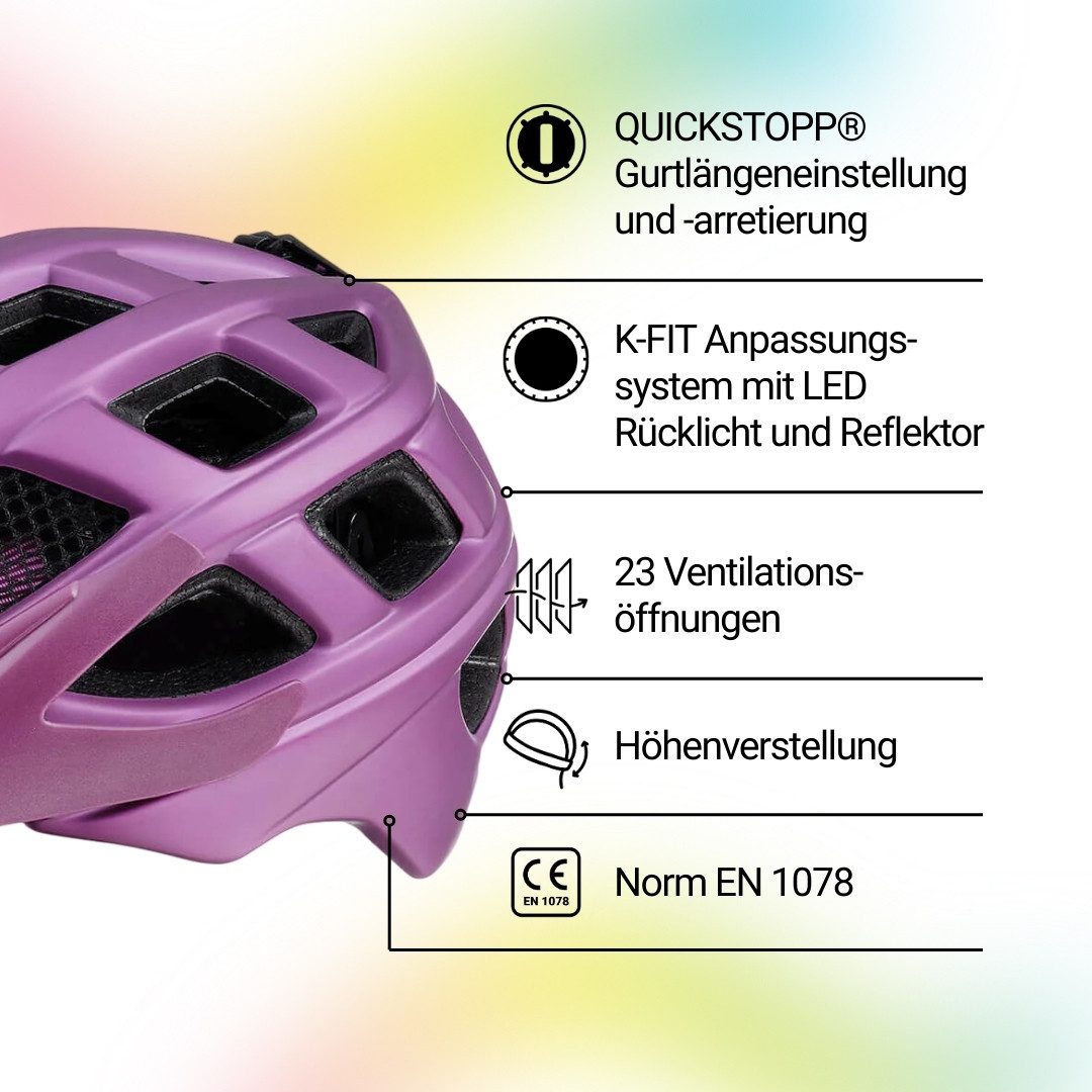 KED Fahrradhelm Kailu Jugend MTB Helm, Mit K-FIT Anpassungssystem Und Sicherer Gurtführung